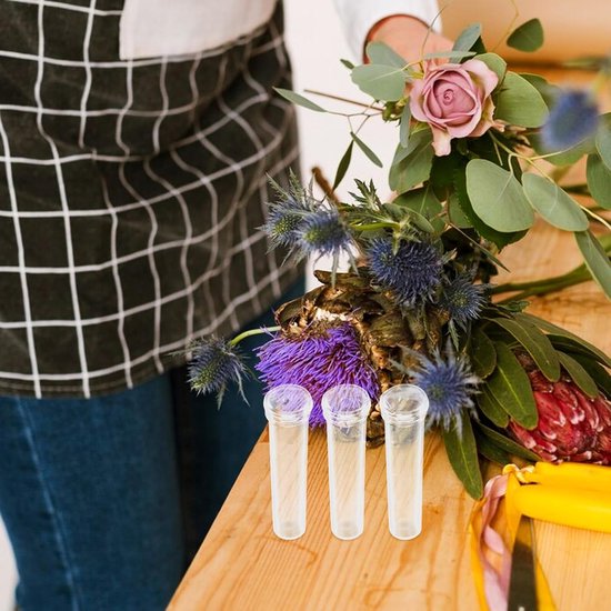 200 Stuks Buizen Bloemenwaterbuizen Bloemist Heldere Sleutelcontainer DIY Binnenwaterbuizen Voor Planten Water Bloemenbuizen Bewateringsapparaten Voor Potplanten Transparant — afbeelding 3