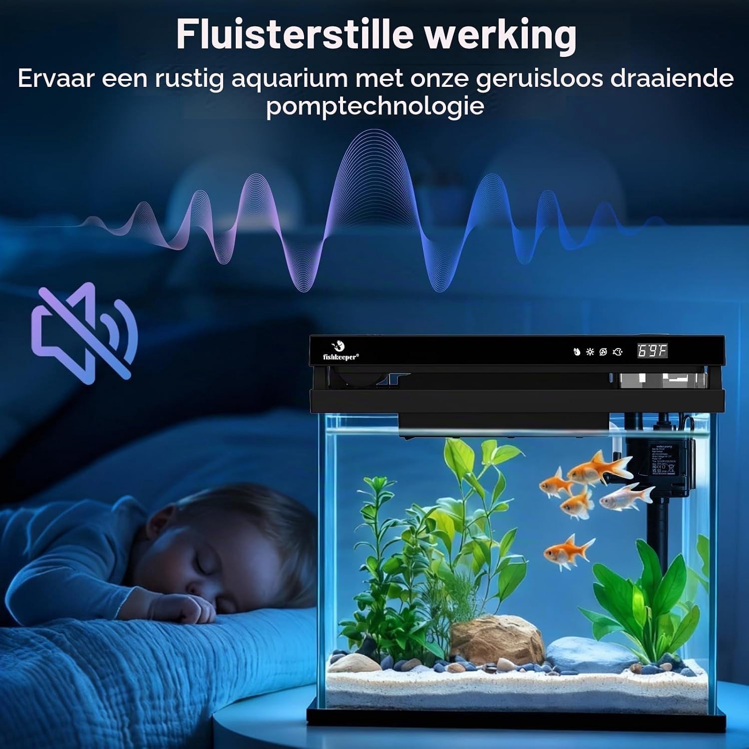 Complete 5-in-1 Mini Aquarium Starter Set met LED Verlichting, Automatische Voeding en Zelfreinigende Pomp, 8.6L Nano Aquarium voor Beginners met Aromatherapie en Onderhoudsgemak thumbnail 6