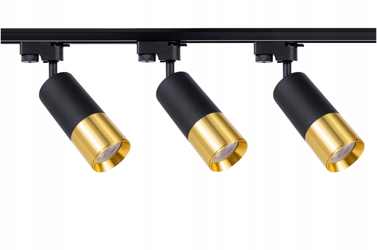 3x Zwarte/Gouden Railspot Set GU10, 1-fase, 100cm Rail