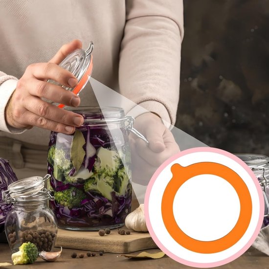 8 stuks rubberen ringen, afdichtringen voor weckglazen, rubberen ringen voor glazen, siliconen afdichtingen, siliconen vervangende afdichtingen, zachte vervangende inmaakringen, lekvrije — afbeelding 2