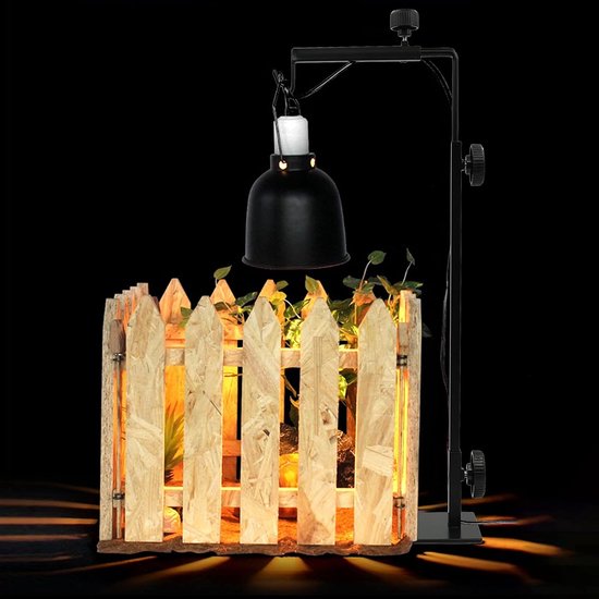Reptiel Lamp Stand Verstelbare Telescopische Vloerwarmte Licht, Warmtelamp voor Puppy's en Reptielen Schildpad Spider Glas Container Verlichting — afbeelding 3