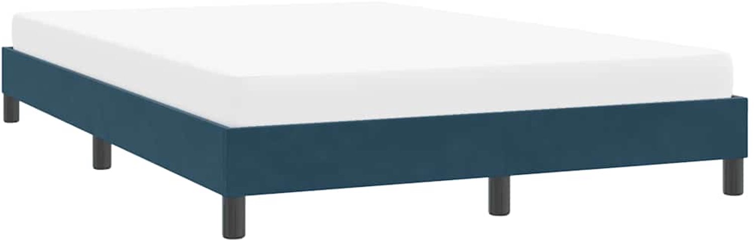 vidaXL Bedframe - zonder - matras - 160x220 - cm - fluweel - donkerblauw
