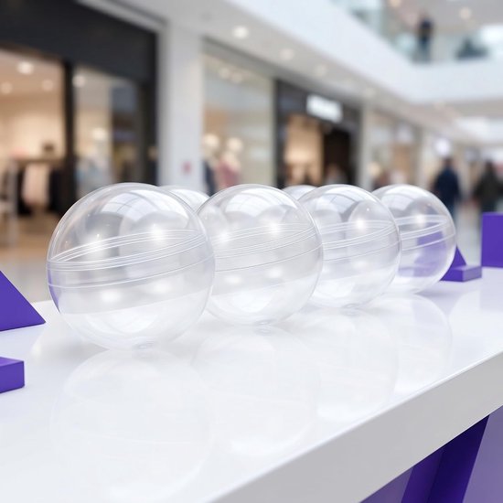 200 stuks 1,8 inch capsules voor kauwgomautomaten - Lege ronde plastic bakjes voor prijzen, feestartikelen - Verrassingsvullingen, schatzoekdoos — afbeelding 4