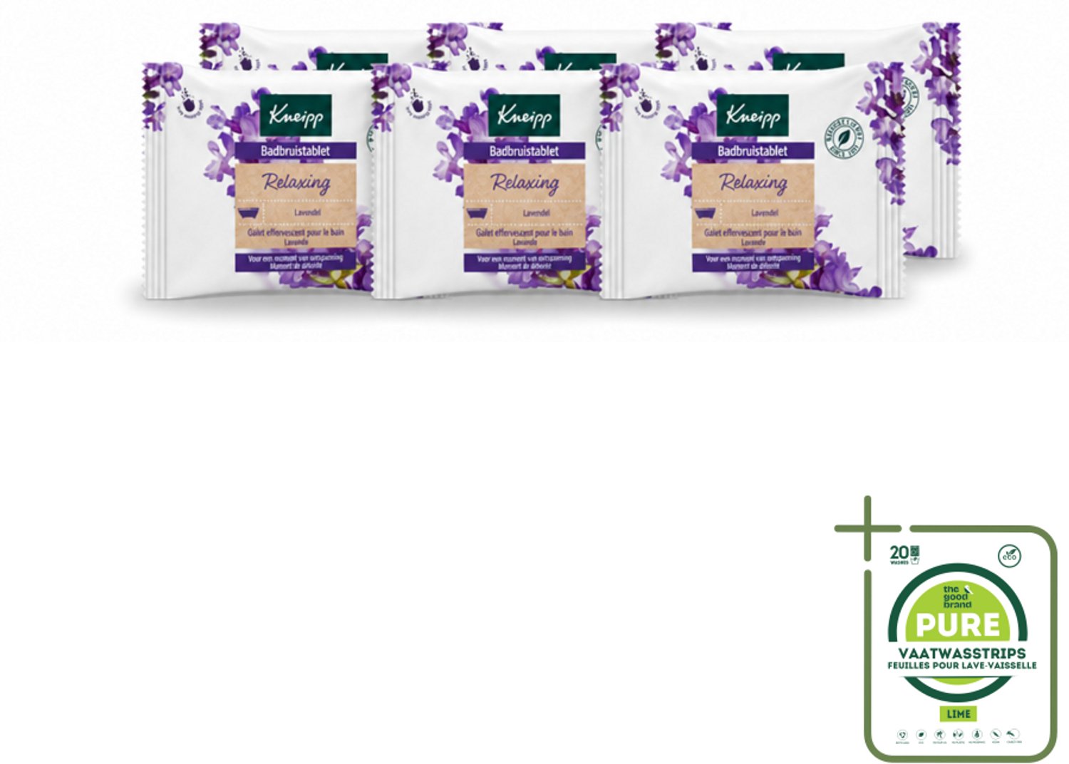 6 x Kneipp - Badbruistablet - Lavendel - Grootverpakking - Vaatwasstrips - Badbruistablet Lavendel - Ontspanning - Stressvermindering - Rust - Natuurlijke Badolie