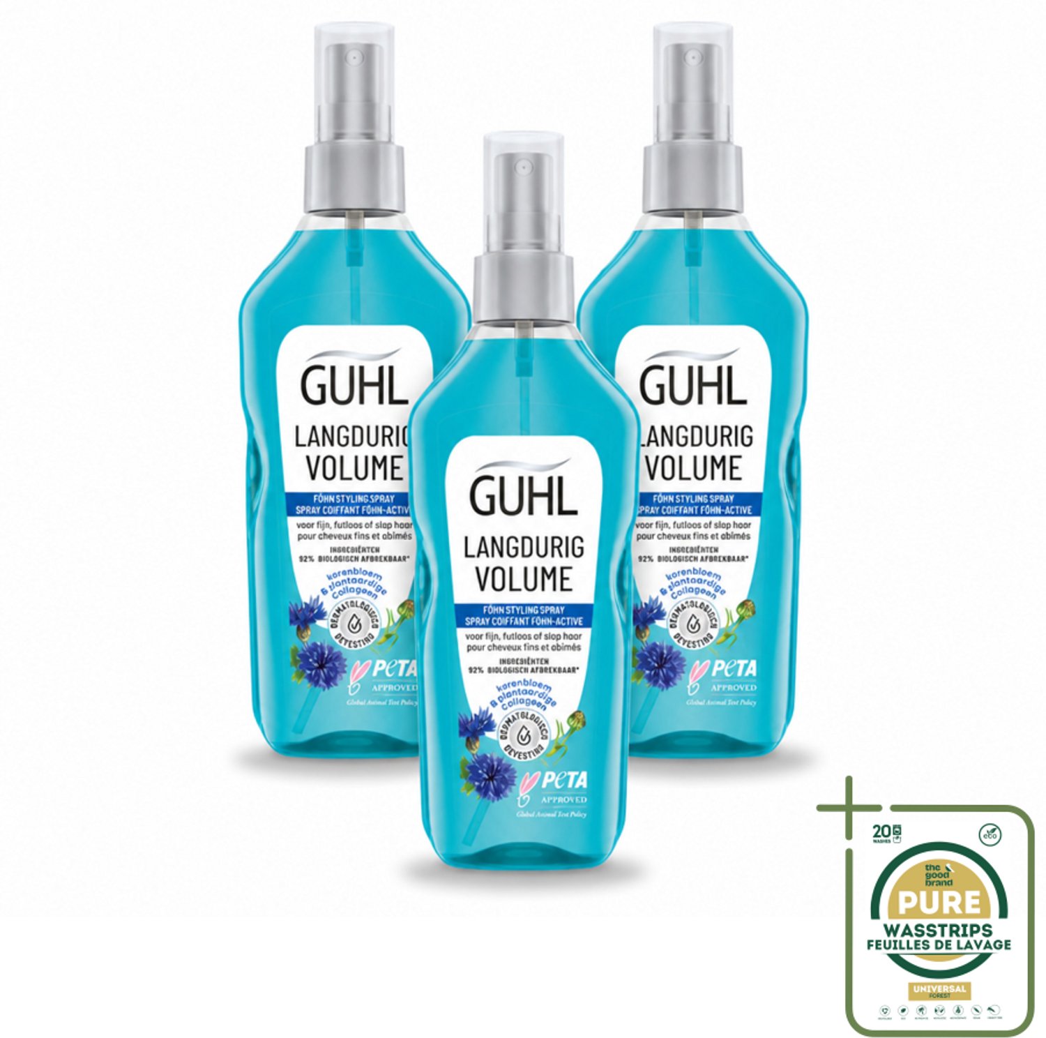3 x Guhl - Styling Spray - Föhn Active - 125 ml - Haarspray - Volume - Grip - Body - Haartype
