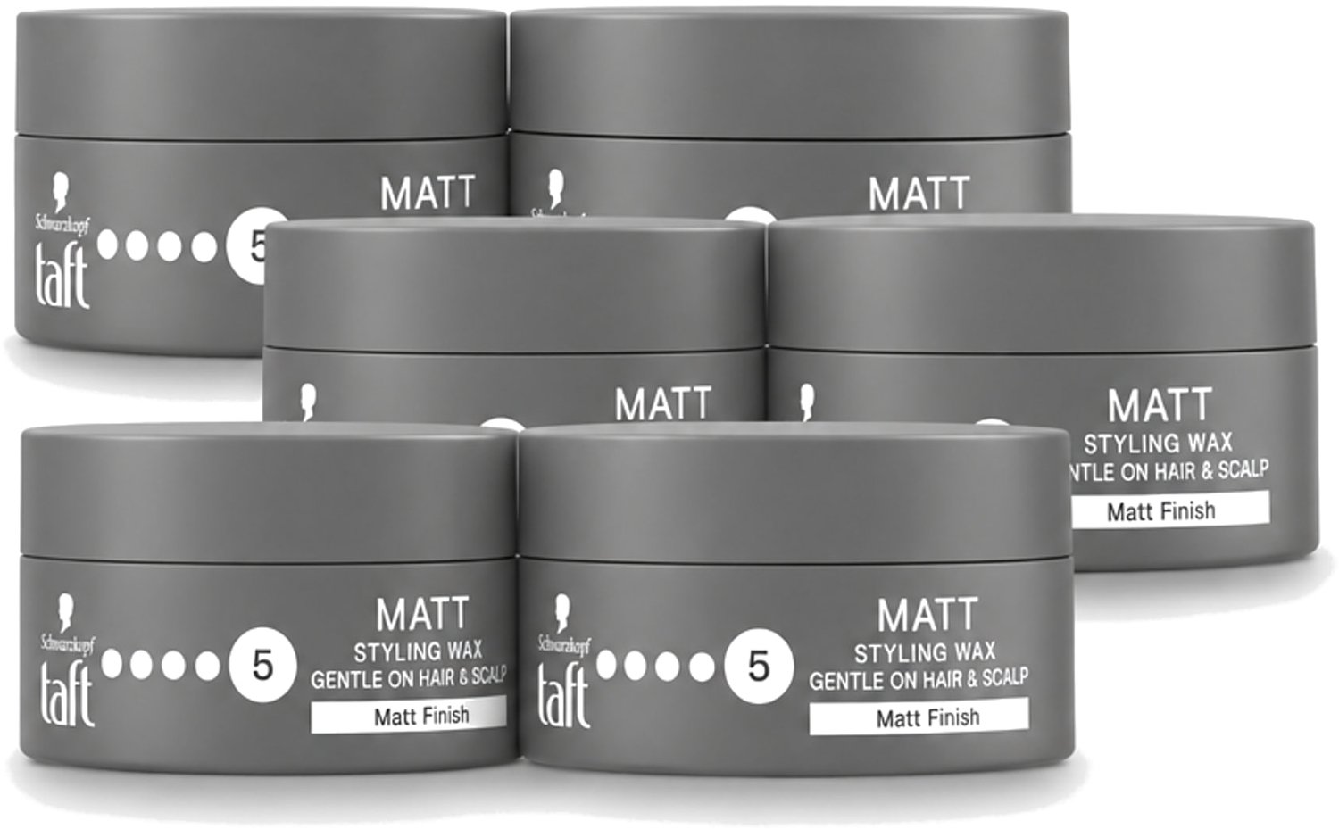 6 x Taft - Matt 5 - Styling Wax - Matterende finish - 75 ml - Voordeelverpakking - 6 stuks