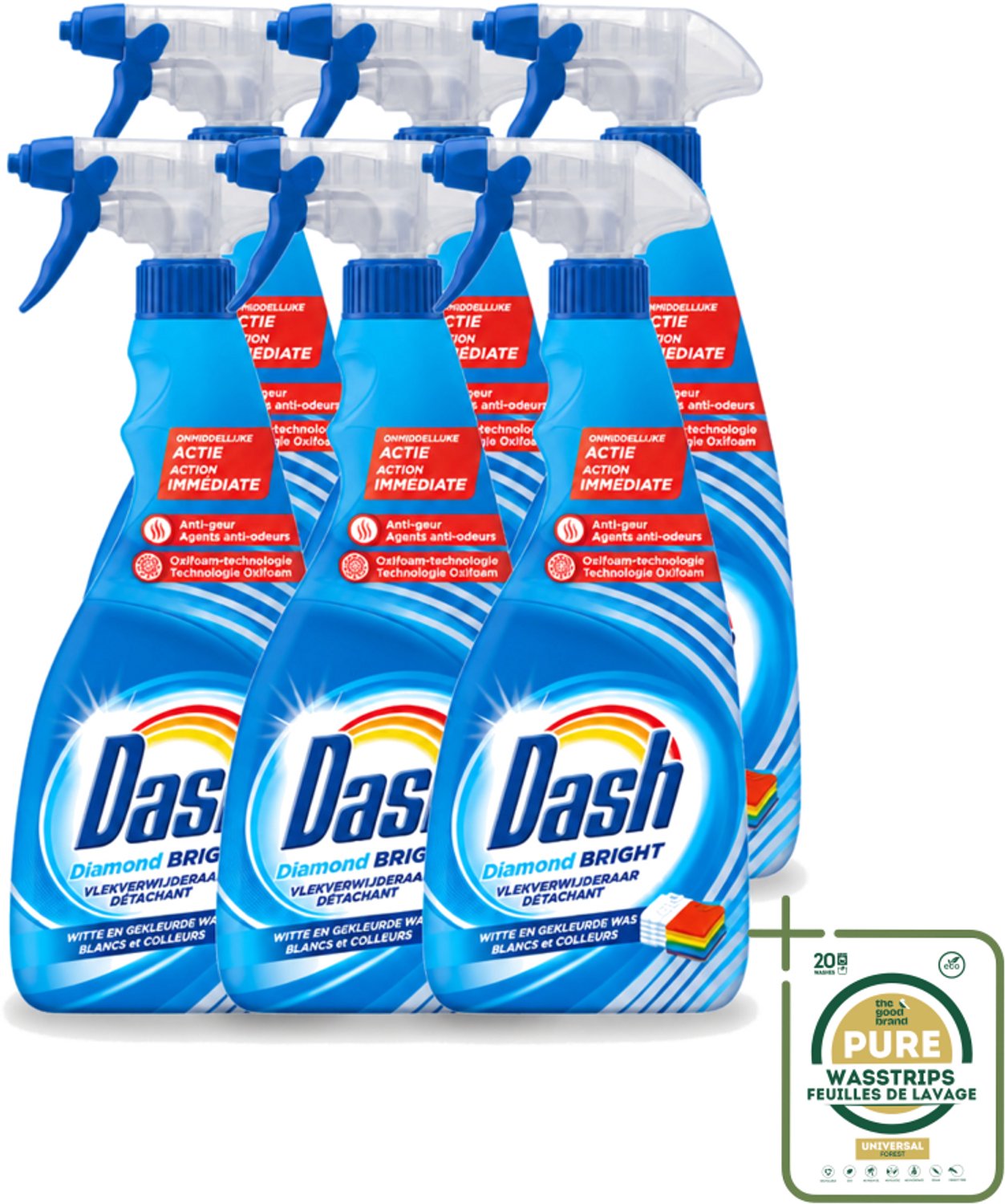 6 x Dash - Vlekverwijderaar - Vloeibaar - Krachtige Reiniging - 750 ml - Wasstrips - Vlekverwijderaar - Wasmiddel - Vlekken Verwijderen - Textiel Reinigen - Vlekken Op Kleding