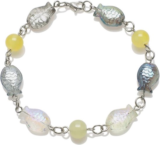 90 stuks kleurrijke glazen viskralen, 10 x 14 cm, losse glazen kralen met gat, glazen kralen om te rijgen, spacer-kralen voor armbanden, viskralen om te knutselen, voor doe-het-zelf sieraden, — afbeelding 4