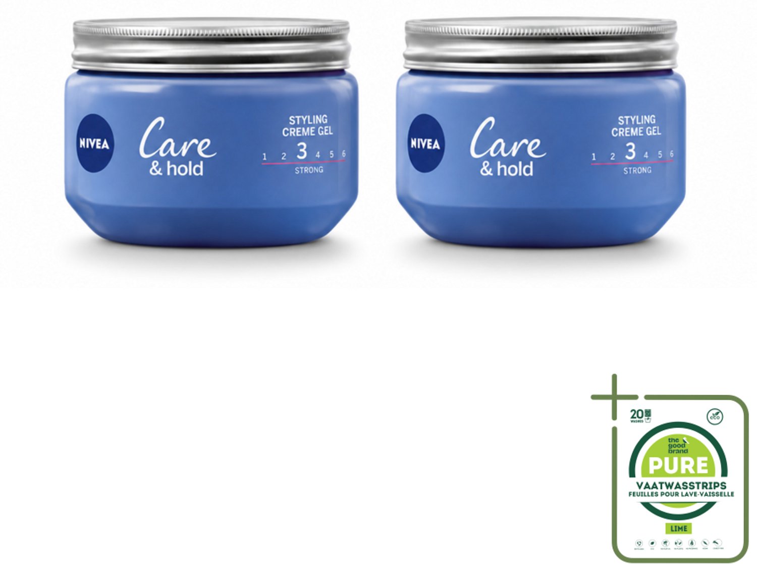 2 x NIVEA - Stylingscrèmegel - Verzorging & Stevigheid - Reinigt Onmiddellijk De Poriën - 150 ml - Grootverpakking - Vaatwasstrips - Haarkruid - Haarkruid Gel - Haarkruid Crème - Haarkruid Styling - Haarkruid Fixatie