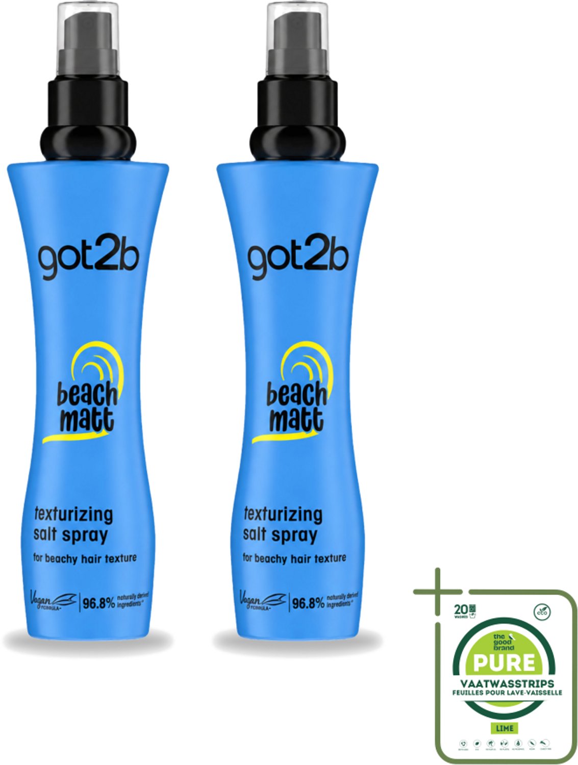 2 x Got2B - Salt Spray - Beach Babe - 200 ml - Grootverpakking - Strandlook - Zout Spray - Textuur - Volume - Natuurlijke Look