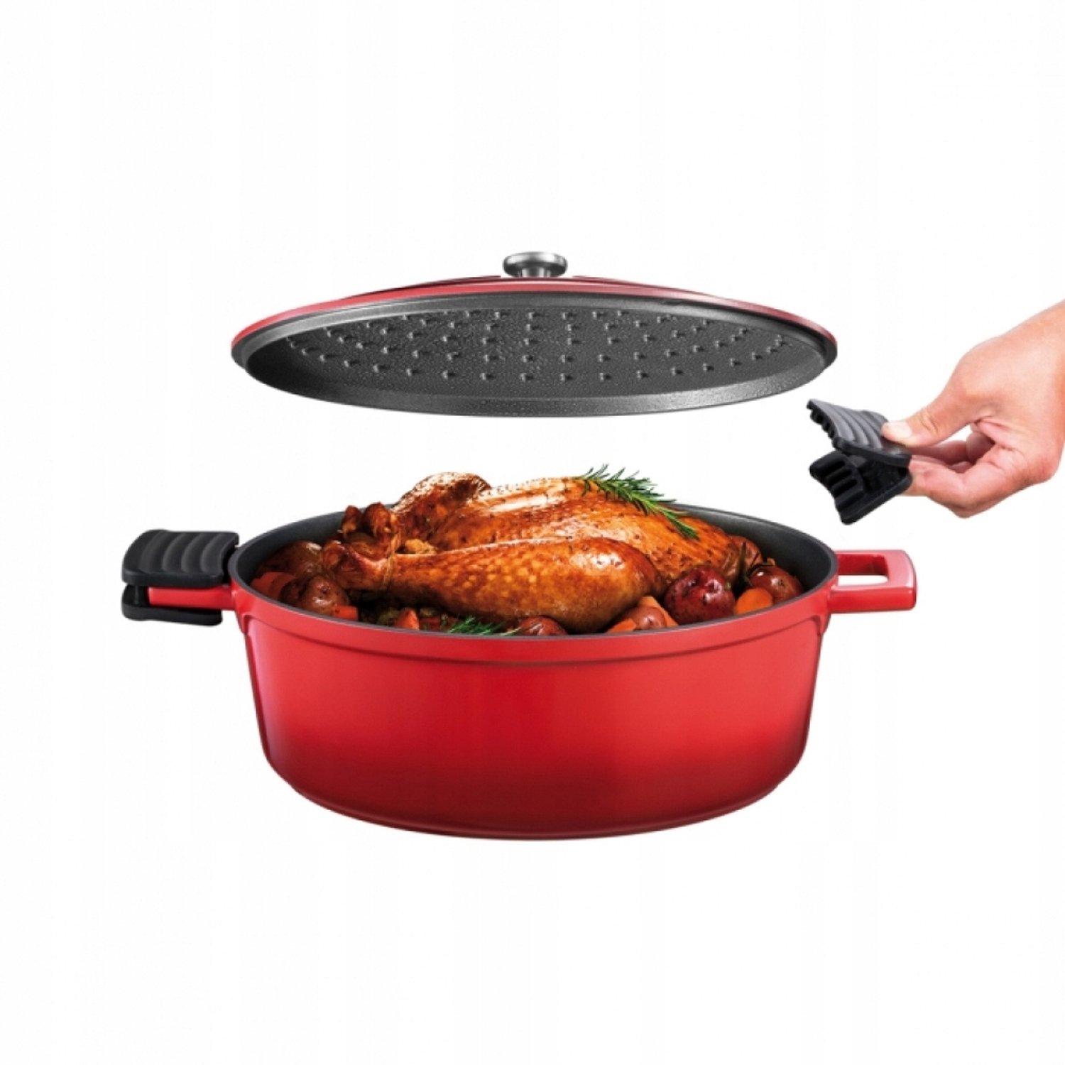 Tescoma Bordeaux Braadpan met Deksel - 4L - Aluminium - Rood