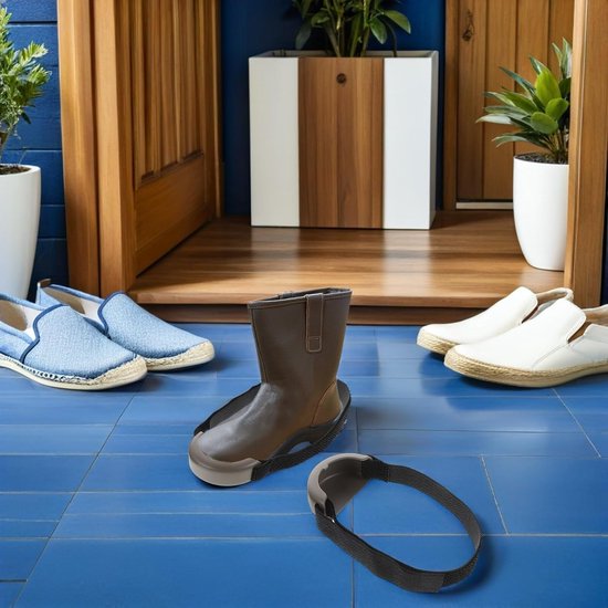 2 Stuks Veiligheidsschoenen Teenbeschermers Verstelbare Banden Duurzame Werklaars Beschermhoezen voor Universele Pasvorm Antislip Slijtvast Teenkap voor Werkveiligheid — afbeelding 2