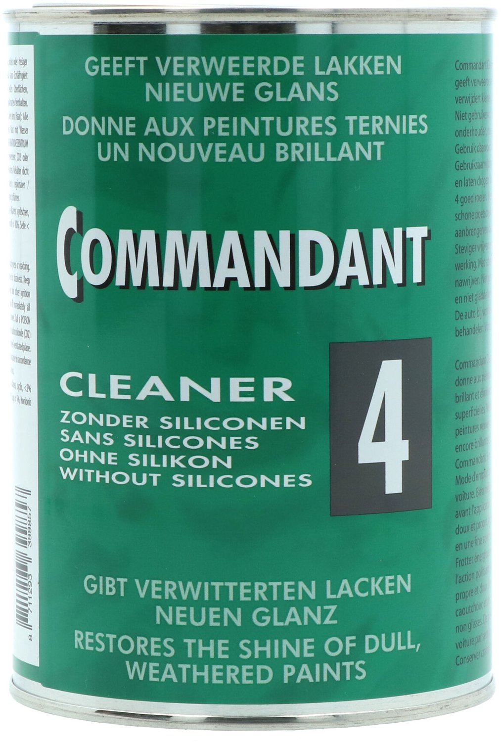 Commandant Cleaner 4 - Autolak reinigen - Geeft nieuwe glans - Polijstende werking - Verwijdert krasjes - Siliconenvrij - Inhoud 1kg – foto 8