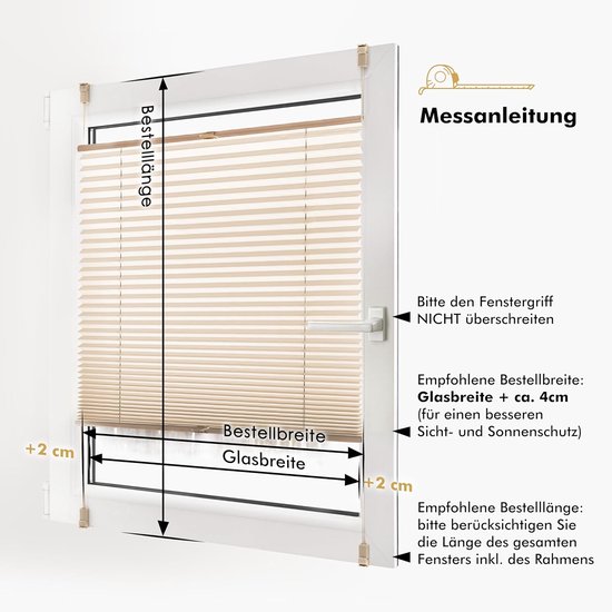 Sonello Plisségordijn Zonder Boren 80x160 cm Plissé Klemmfix Antraciet — afbeelding 4
