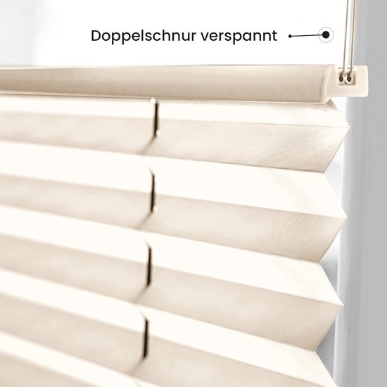 Sonello Plisségordijn Zonder Boren 100x100 cm Plissé Klemmfix Crèmewit — afbeelding 5