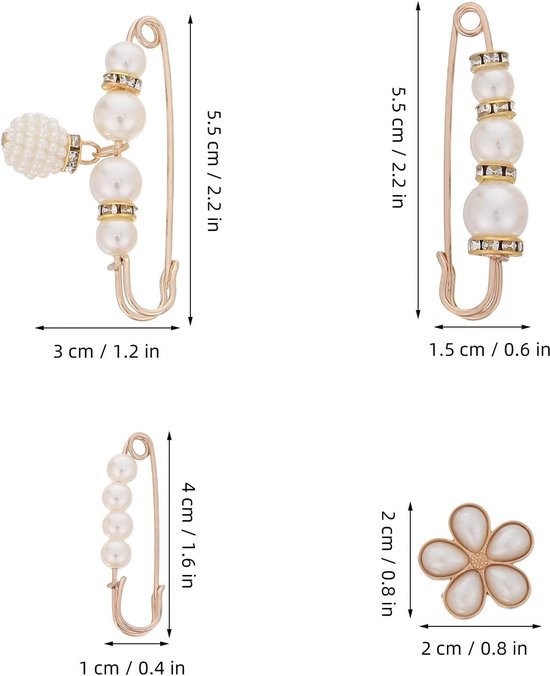 8 Stuks Pearl Brooch Waist Cincher Clips Verstelbare Strijkjes voor Broeken Rozen Decoratief Functioneel — afbeelding 4