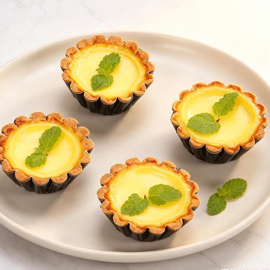24 stuks taartvormpjes, mini-bakvormen van koolstofstaal, herbruikbaar, geschikt voor eiertaart, pudding, muffins, cake, oven en heteluchtfriteuse — afbeelding 2