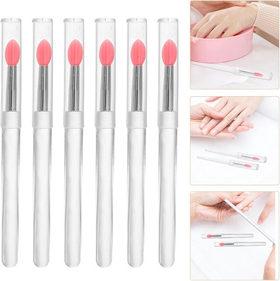 20 Stuks Nail Art Siliconen Sticks Metallic Spiegel Effect Sticks Glitter Kwasten Spiegel Effect — afbeelding 4