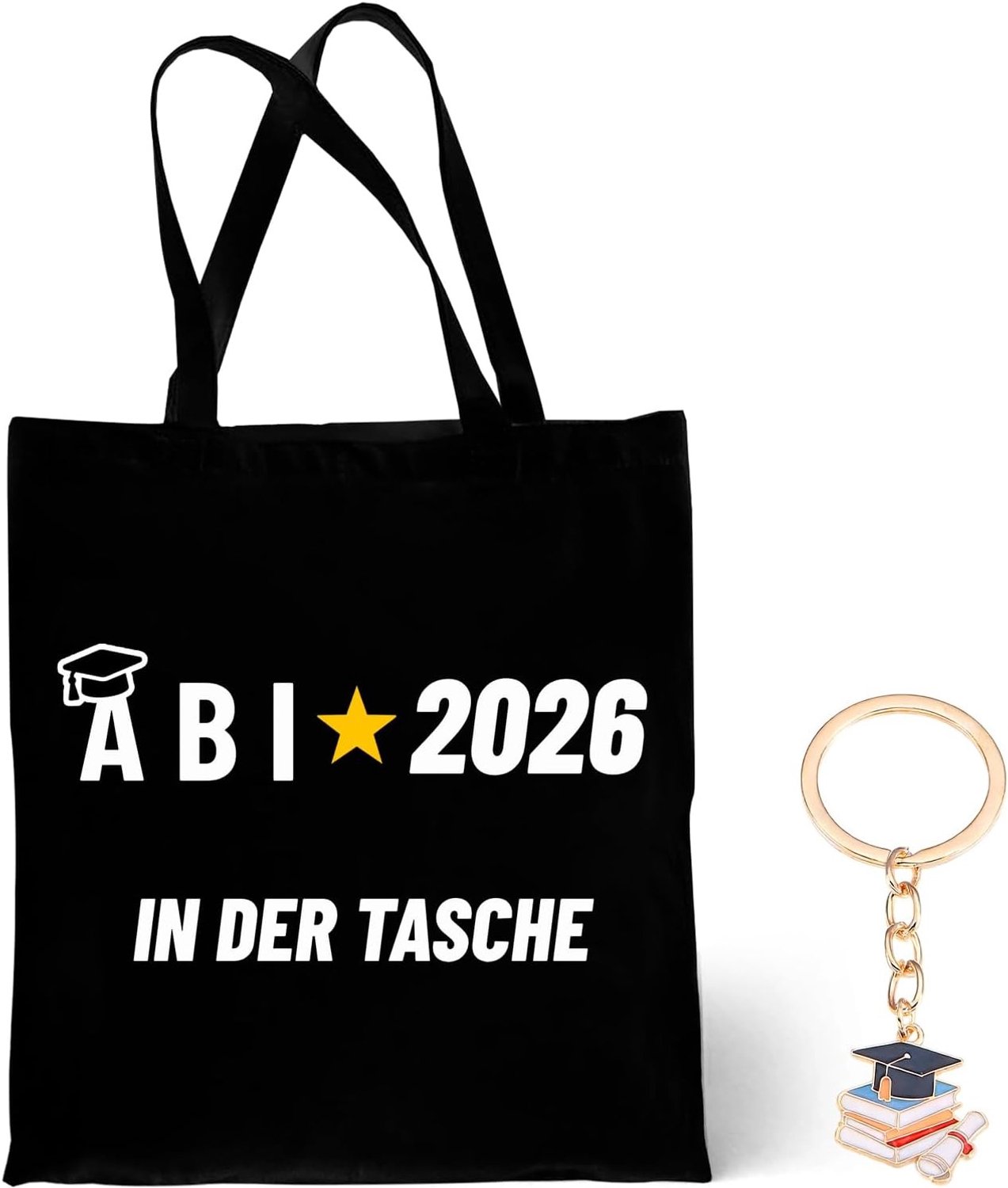 Abitur 2025 Geschenken, Abi 2025 Tas met Spreuk, Sleutelhanger en Cadeau voor Afgestudeerden jongens en meisjes