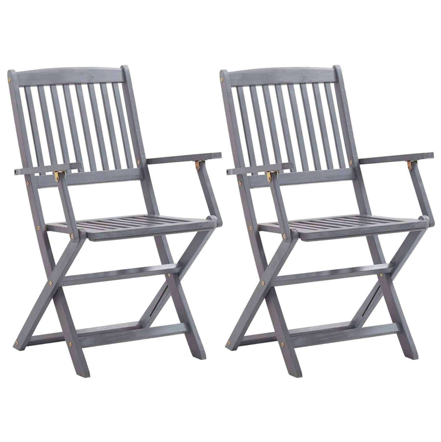 2x Houten Tuinstoelen Inklapbaar met Kussens voor Balkon & Tuin