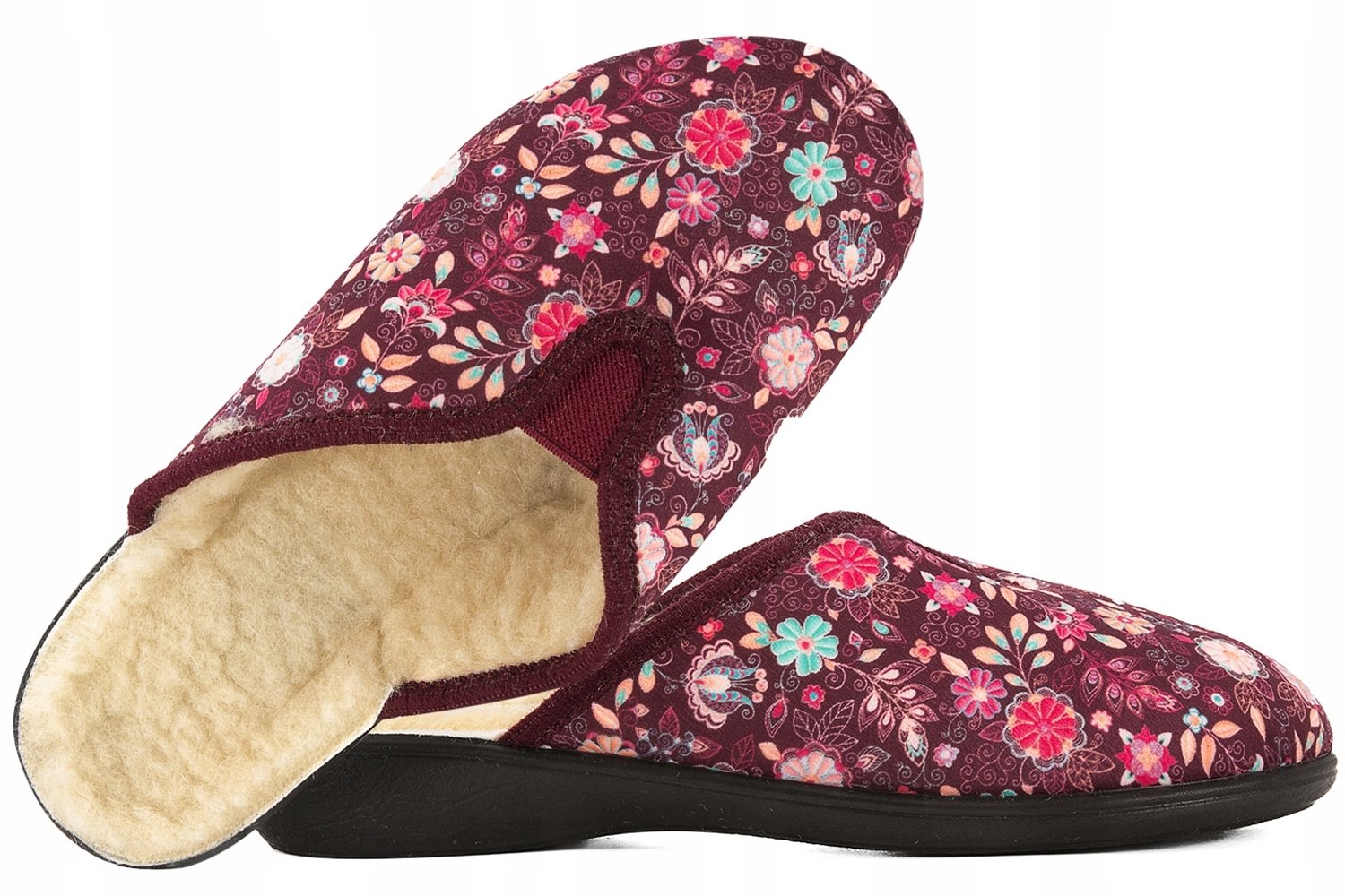 Adanex Dames Pantoffels 29840 Bordo Wol Gevoerd Maat 37
