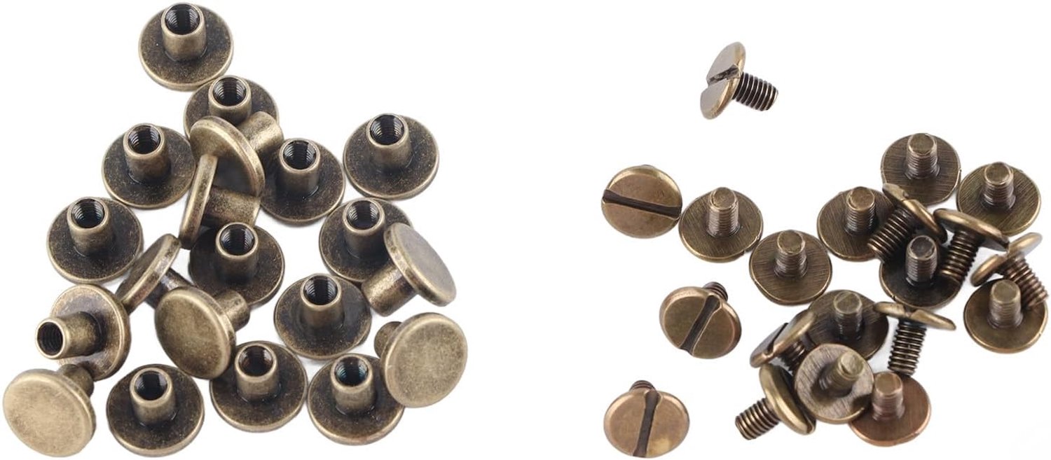 Leren klinknagels 20 stuks - 3 maten - koper met nikkelcoating - ideaal voor leerreparatie - ShopVlot