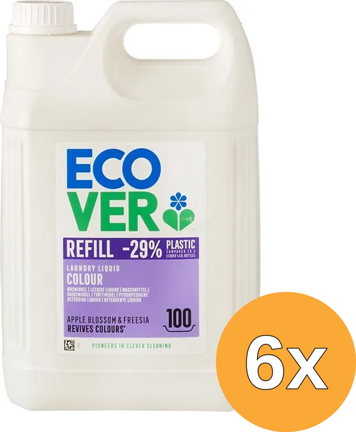 6x Ecover Wasmiddel Appelbloesem Freesia (5000 ml)