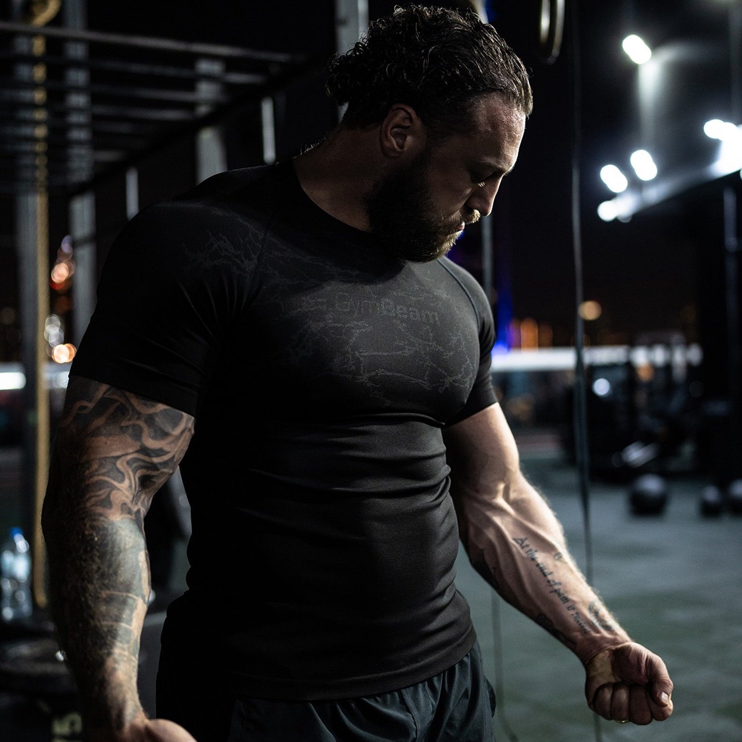 GymBeam Static Naadloos T-shirt Zwart L