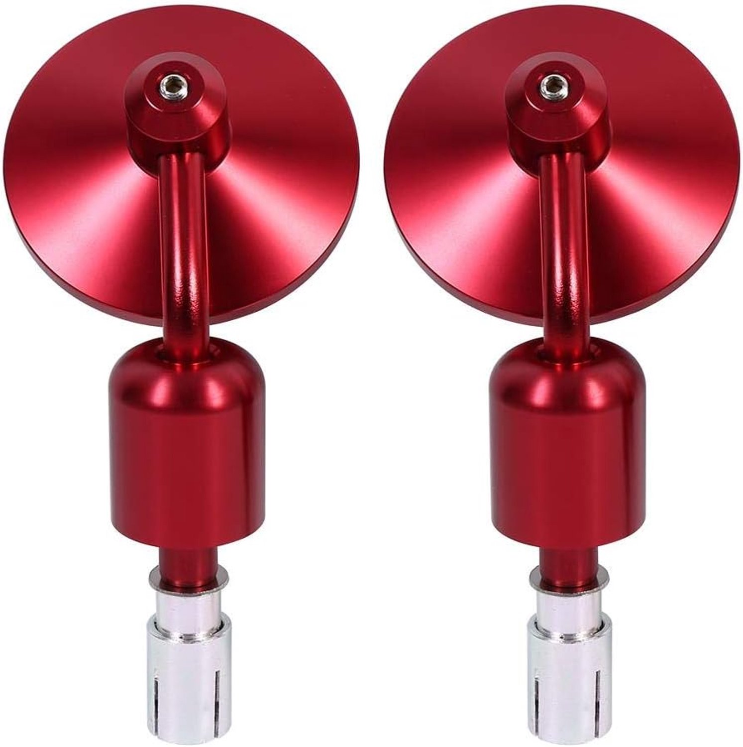Motorfiets achteruitkijkspiegels, 1 paar 7/8 inch ronde stuurstang einde achteruitkijkspiegels aluminiumlegering motorfiets motorfiets zijspiegel universeel voor de meeste motorfietsen (rood)