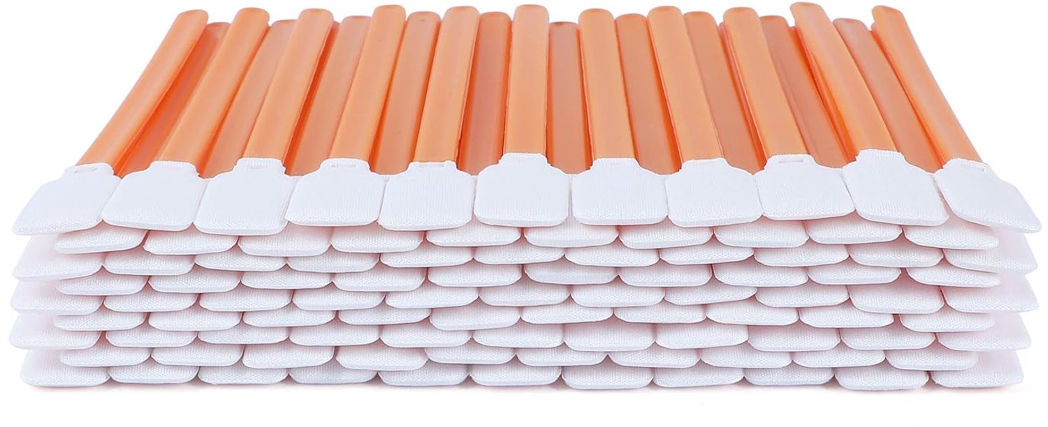Wattenstaafjes 4,92" Lint Vrij - Grote Platte Vierkante Punt 13,5mm - Oranje Polyester - ShopVlot
