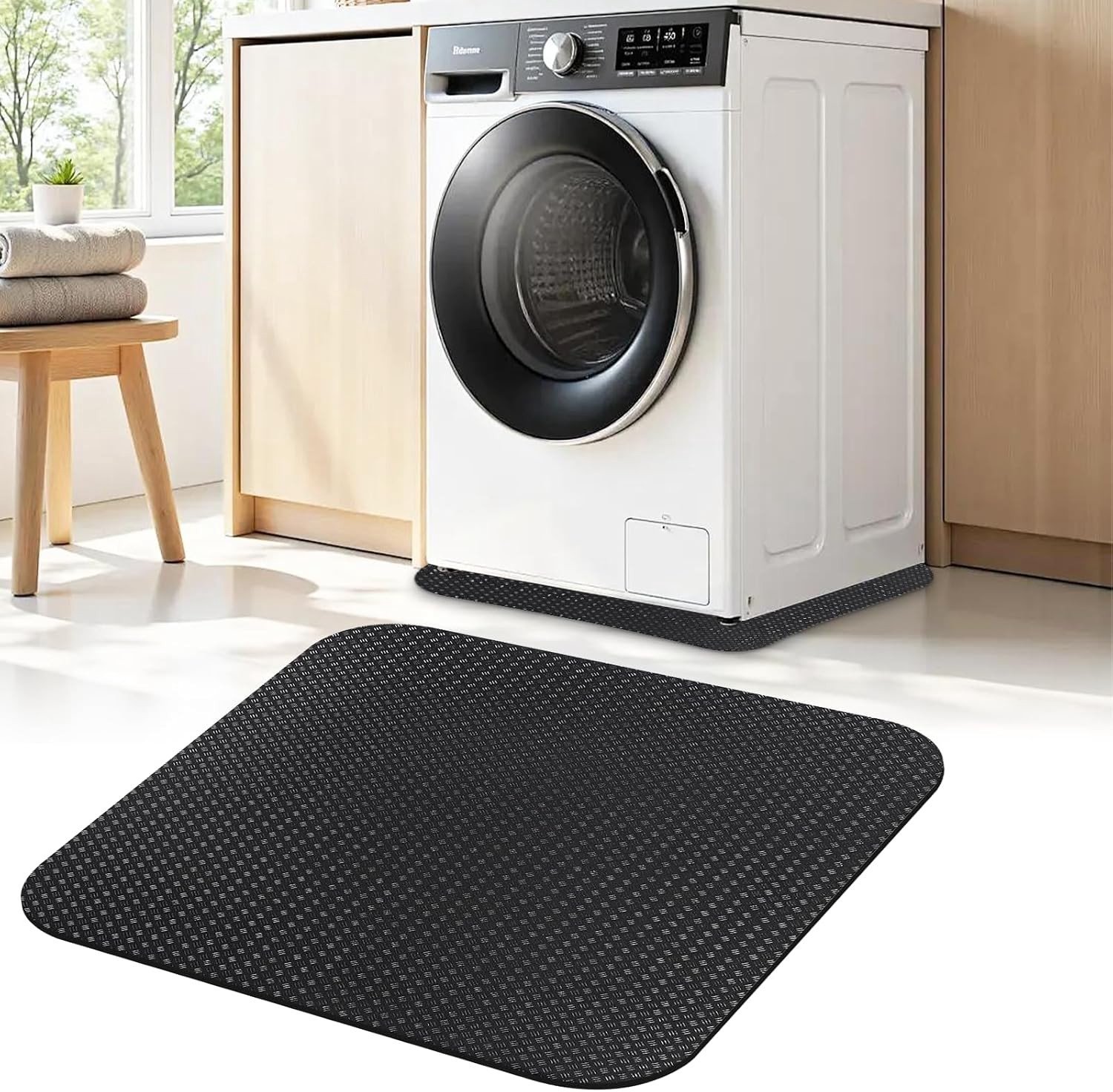 Dubbelzijdige wasmachine-onderlegger 60 x 60 cm, antislip en wasbaar, multifunctionele beschermmat voor keuken en badkamer