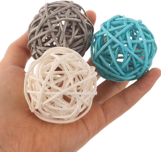 24 Stuks Delige Handgevlochten Rotan Ballen Natuurlijke Rieten Decoratieve Bollen voor Vaasvulling Lichtgewicht Tafeldecoratie voor Bruiloften Huiselijke Sfeermakers — afbeelding 5