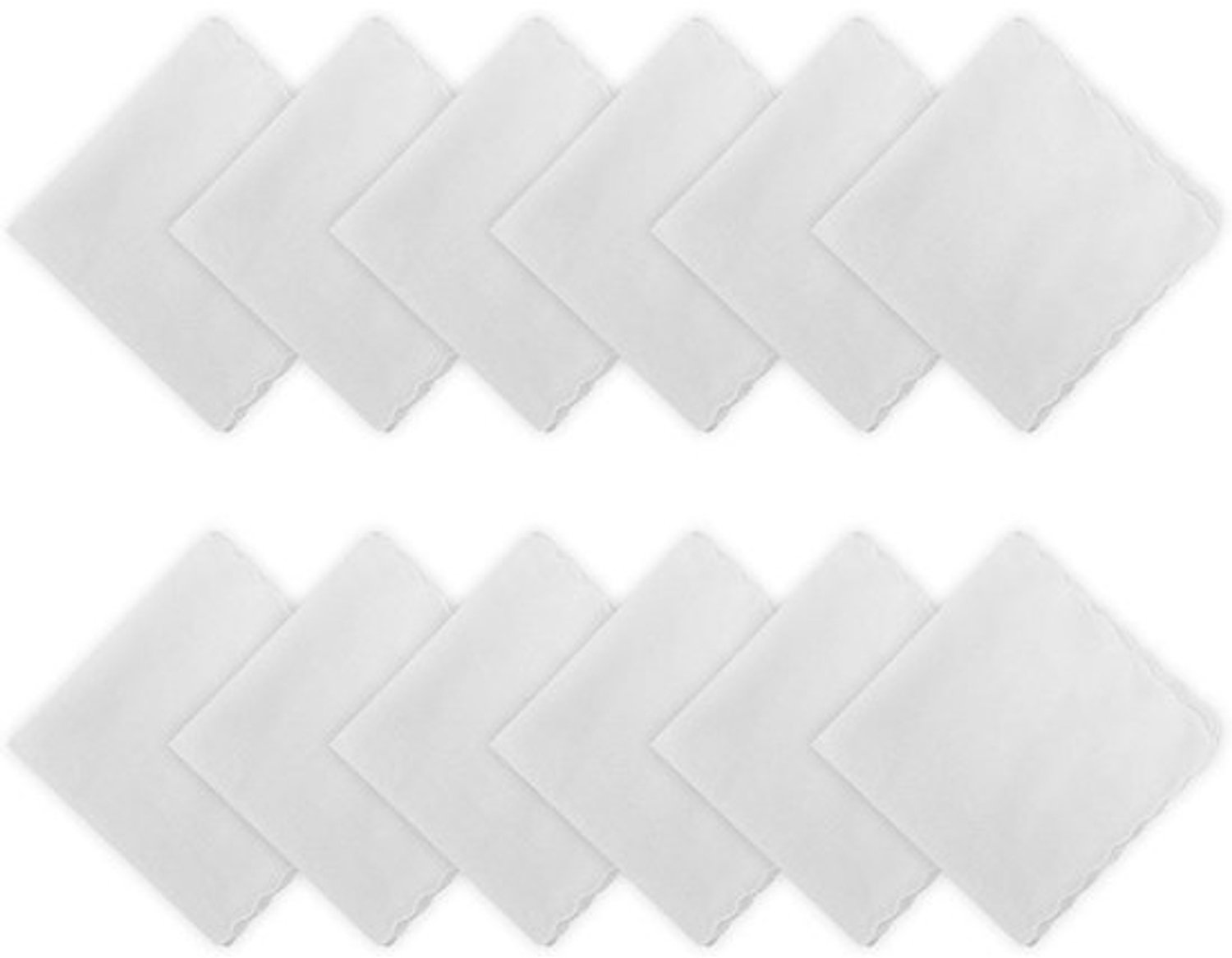 Set van 12 witte stoffen zakdoeken - voor kostuums en bruiloften - Zacht katoen - 30x30CM