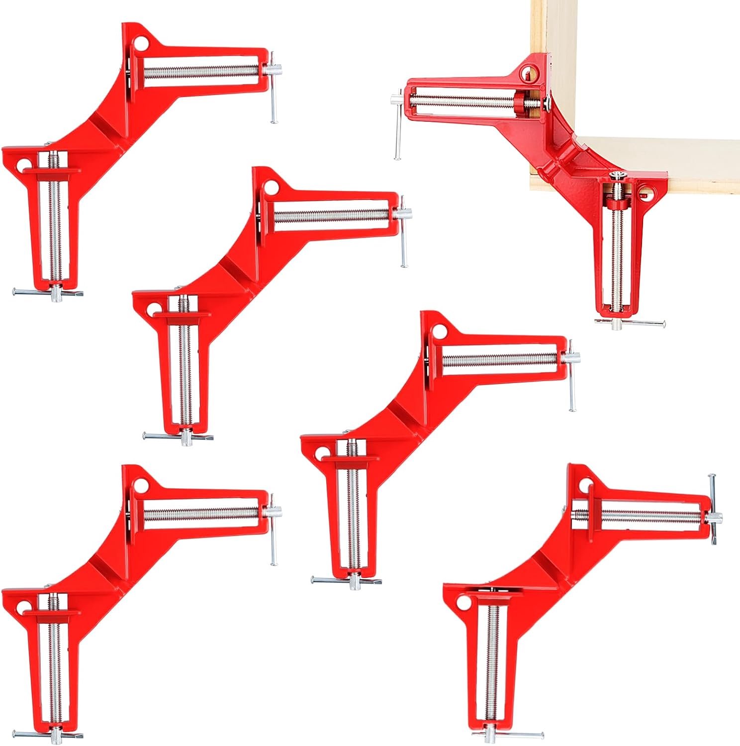 FUNSUEI 6 Pcs 90 Degree Angle Tensioners, Wooden Corner Clamps, Hook Clamps, Corner Clamps, Mitre Clamp for Picture - ShopVlot