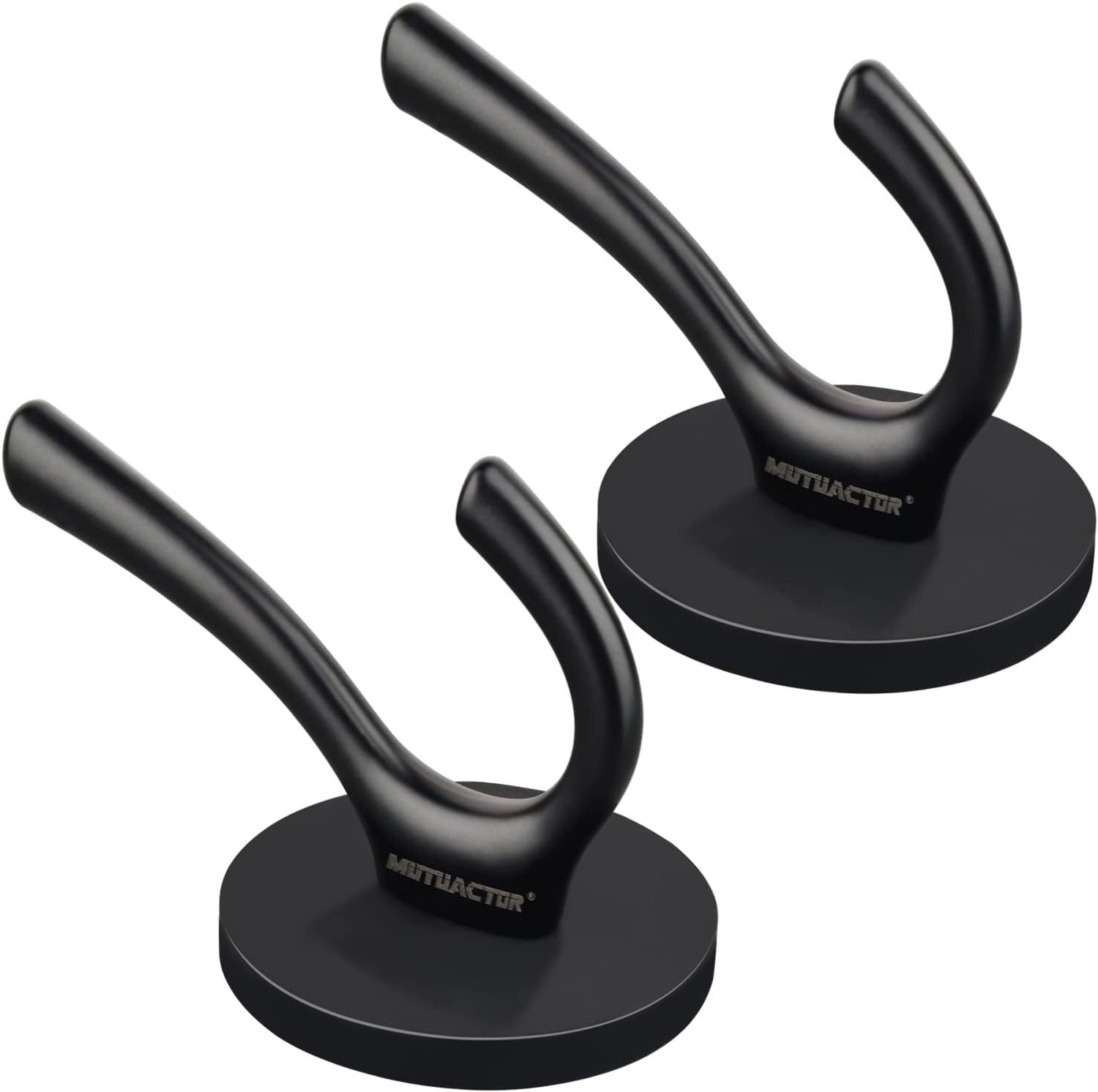 MUTUACTOR Strong Magnetic Double Hooks, 2 Pieces, Heavy Duty Coat Hooks with Rubber Coating, Large Robust Hooks for - ShopVlot
