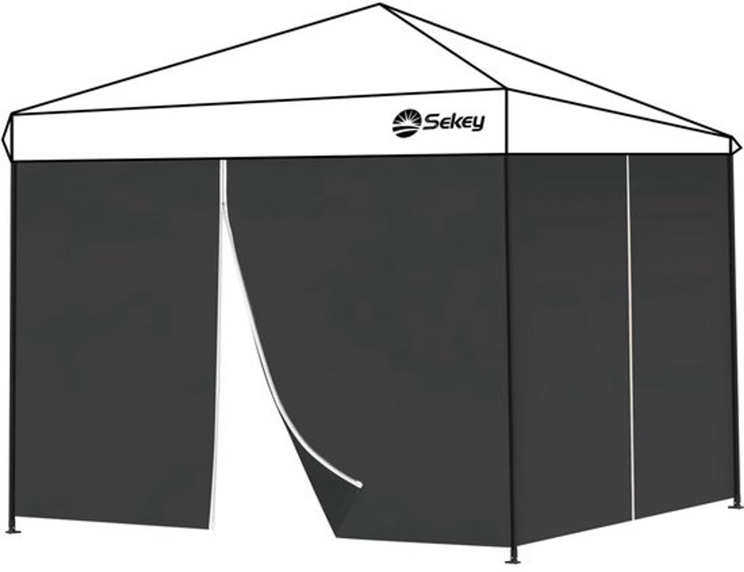 Set van 2 zijwanden voor partytent 3x3m - Met raam en deur - Waterdicht en winterbestendig