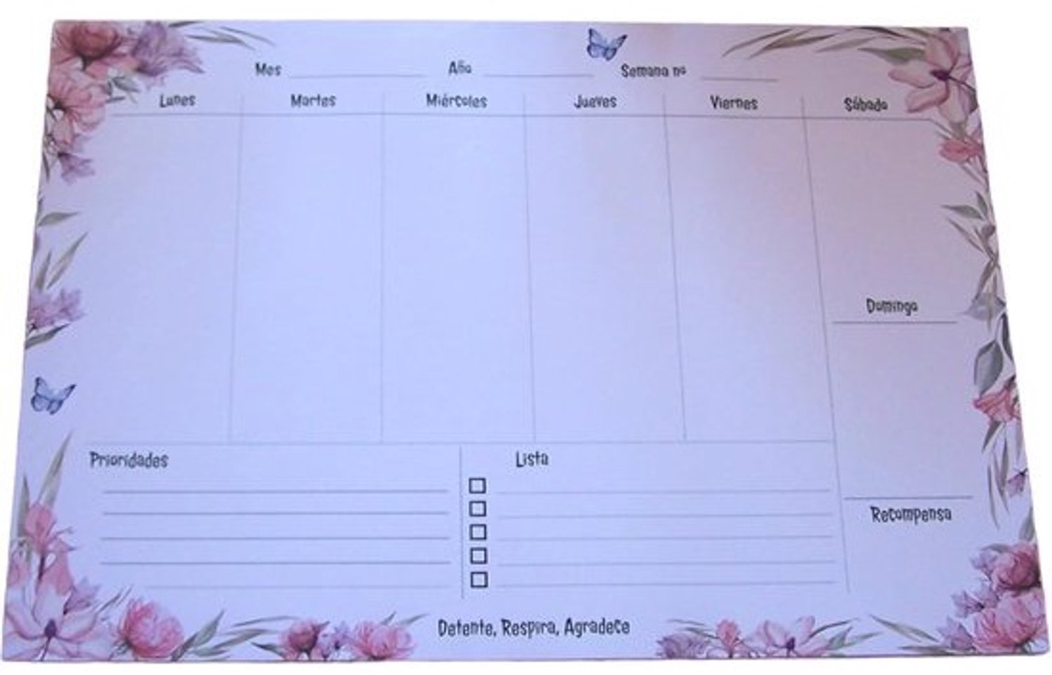 Weekplanner A3 - agenda planner - weektaken plannen - 52 blanco vel - 42 x 29,7 cm - roze