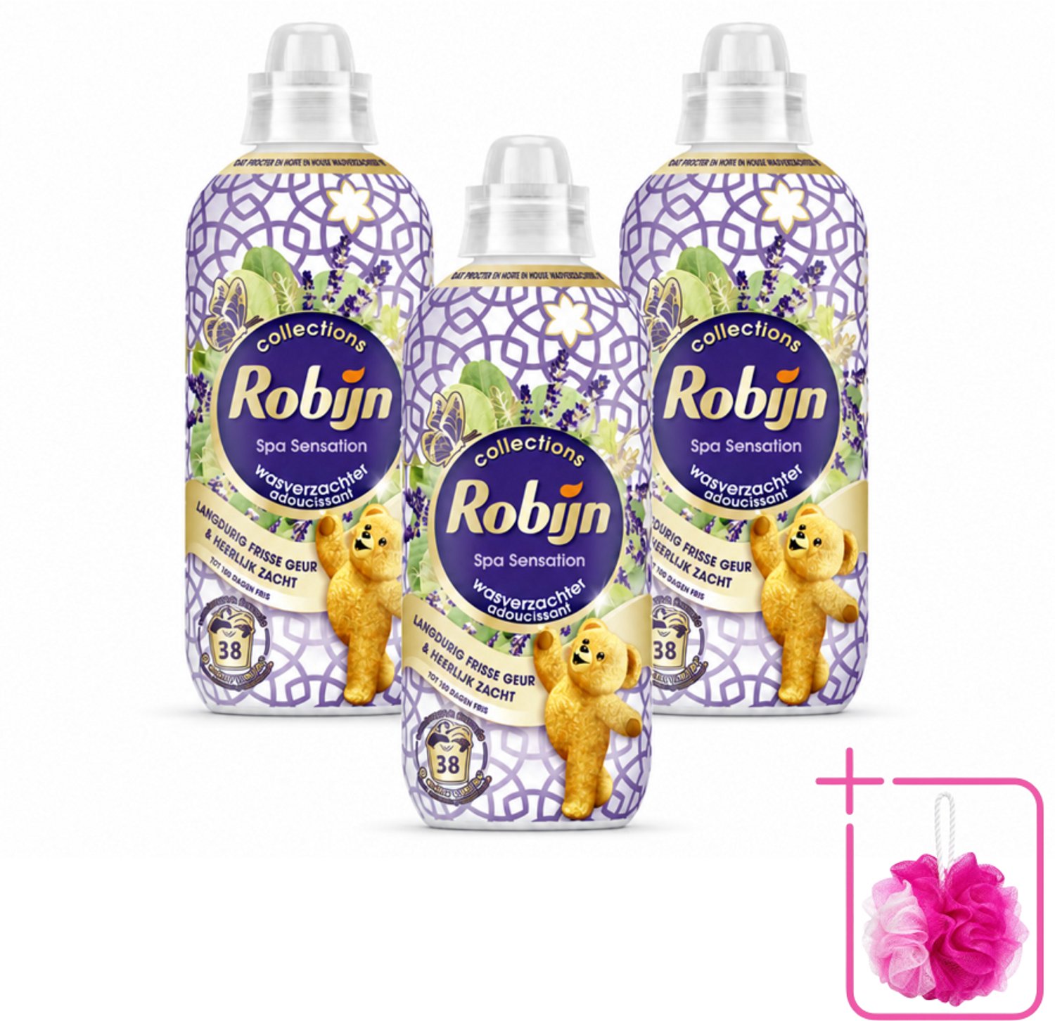 3 x Robijn – Wasverzachter – Intense Spa Sensation – 765 ml - Bulkverpakking - Wasverzachter - Douchemop - Eucalyptus