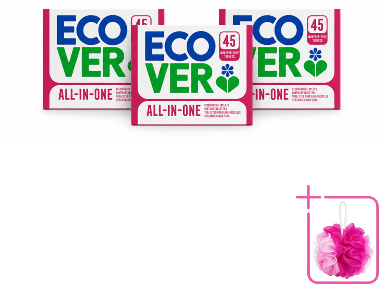 3 x Ecover - Vaatwastabletten All-in-One - Lemon & Mandarin - 45 Tabs - Bulkverpakking - Vaatwasmiddel - Vaatwastablet