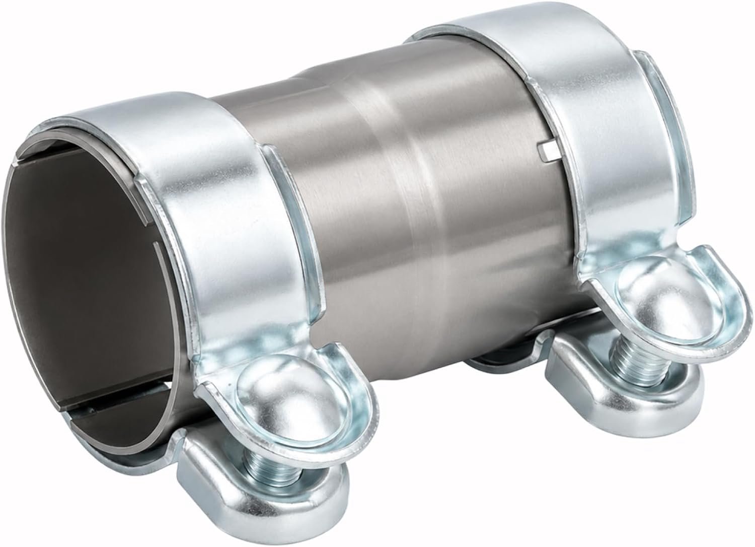 Uitlaatkoppeling adapter van 60 mm naar 65 mm uitlaatverloopstuk roestvrij staal met dubbele klemklem
