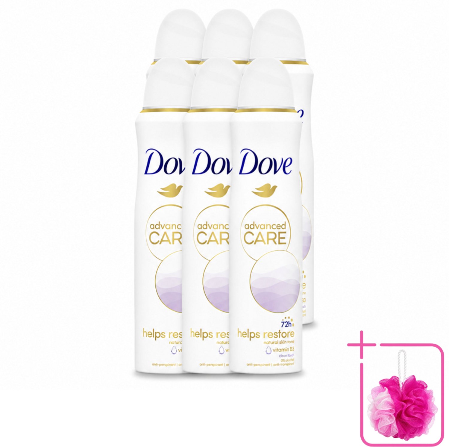 6 x Dove – Deodorant Spray – Clean Touch – 150 ml - Bulkverpakking - Anti-transpirant - Deodorant spray