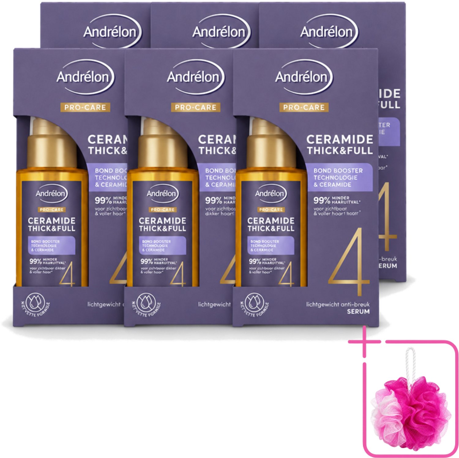 6 x Andrélon – Serum – Pro Care – 50 ml - Bulkverpakking - Fijn haar verzorging - Douchemop - Dun haar verzorging