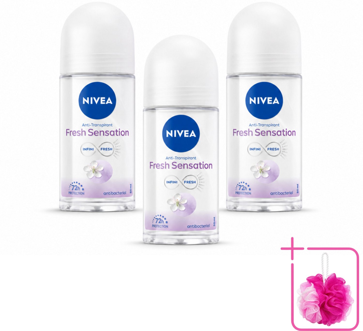 3 x NIVEA - Deodorant Roller - Frisse Sensatie - 72 Uur Anti-Transpirant - 50 ml - Bulkverpakking - Deodorant - Anti-transpirant