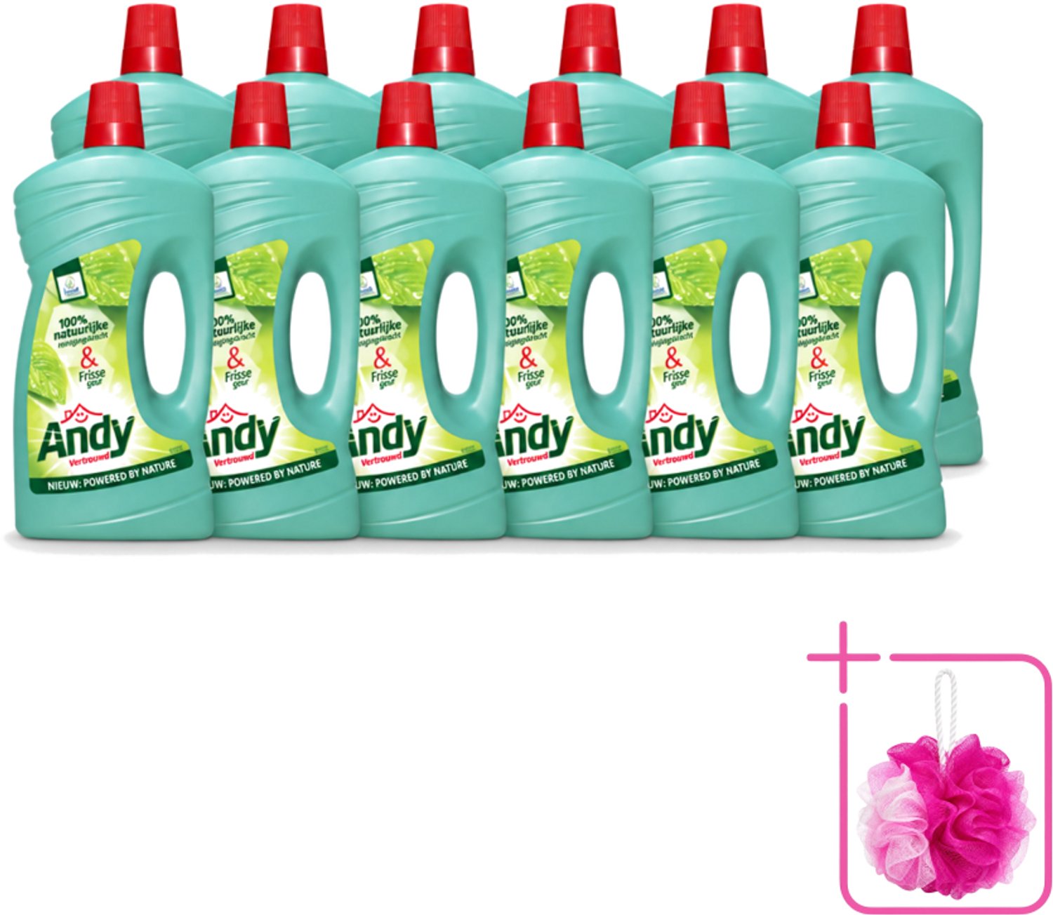 12 x Andy - Vertrouwd - Allesreiniger - Fris & Vertrouwd - 1L - Bulkverpakking - Allesreiniger - Douchemop - Natuurlijke reiniger