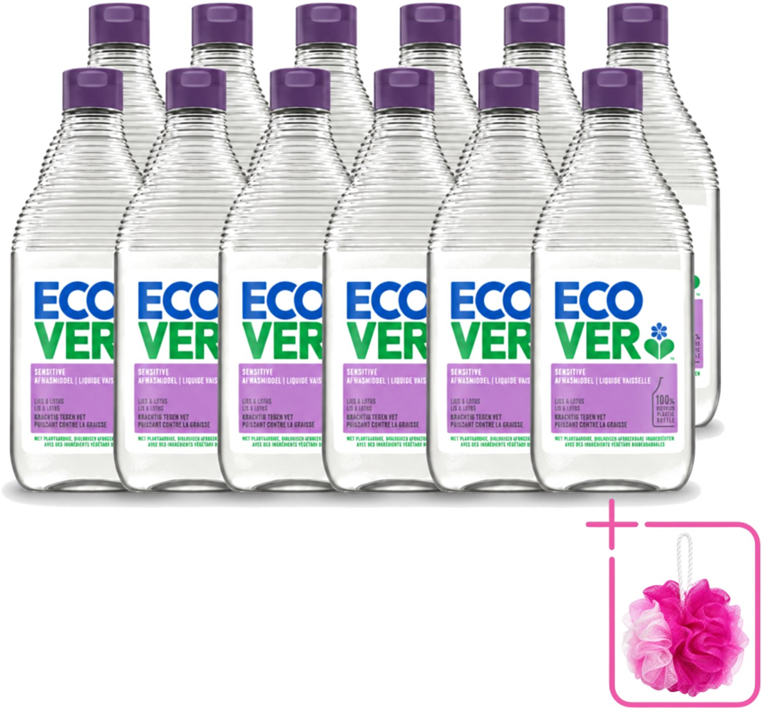 12 x Ecover - Afwasmiddel - Lelie & Lotus - 450 ml - Bulkverpakking - Afwasmiddel - Plantaardig afwasmiddel