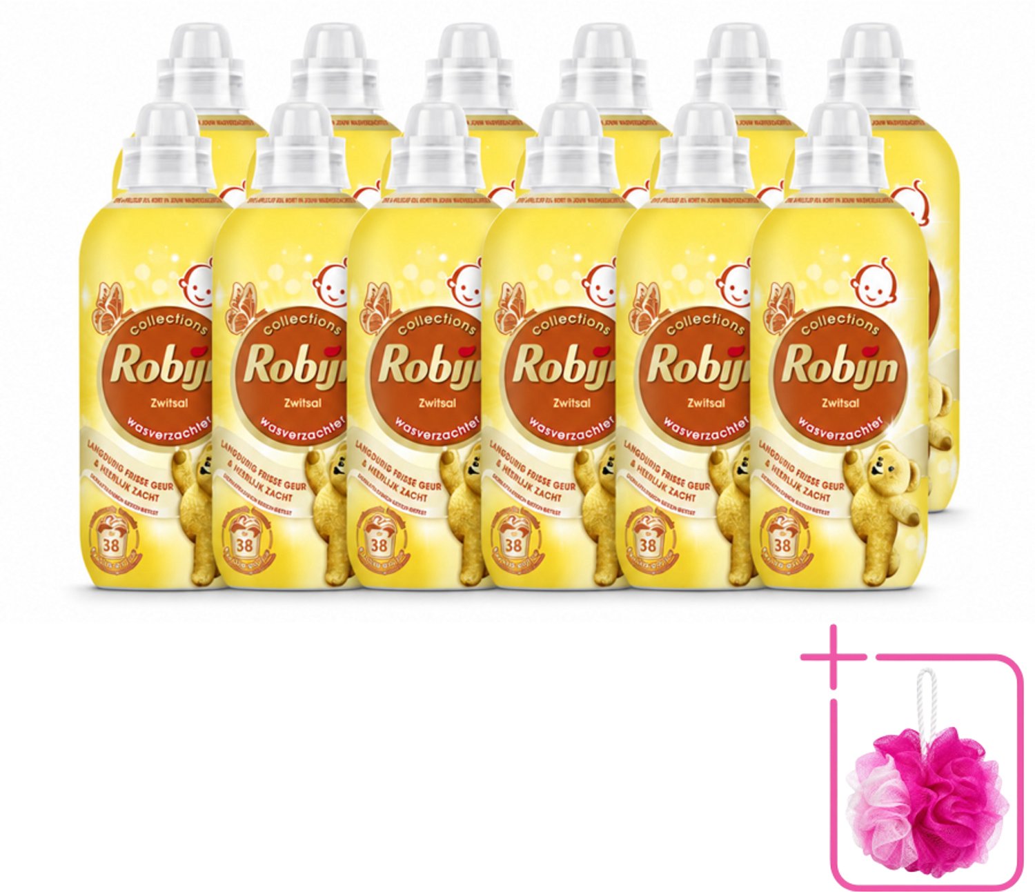 12 x Robijn – Wasverzachter – Zwitsalgeur – 765 ml - Bulkverpakking - Wasverzachter - Douchemop - Babygeur