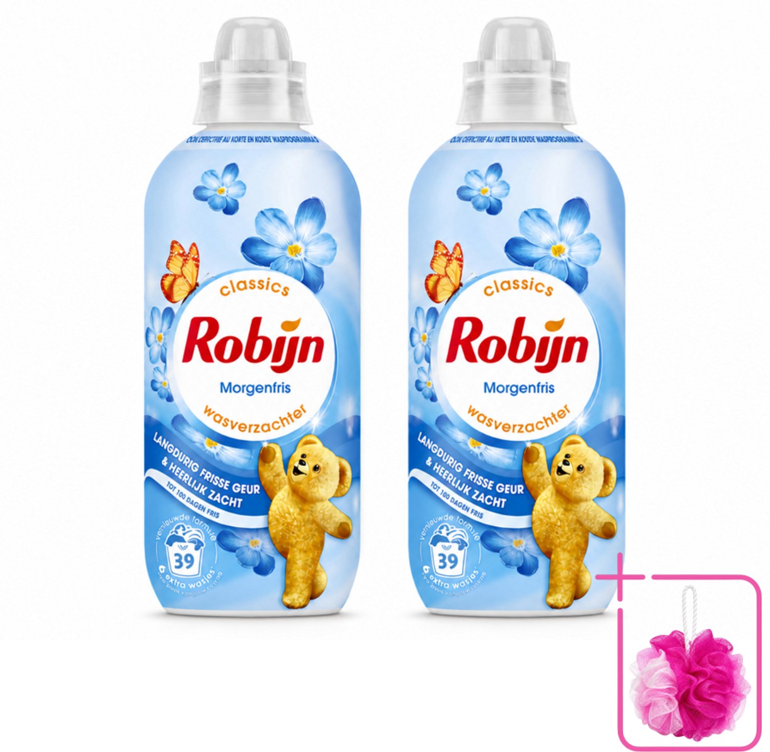 2 x Robijn – Wasverzachter – Morgenfris – 780 ml - Bulkverpakking - Wasverzachter - Douchemop - Wasgeur