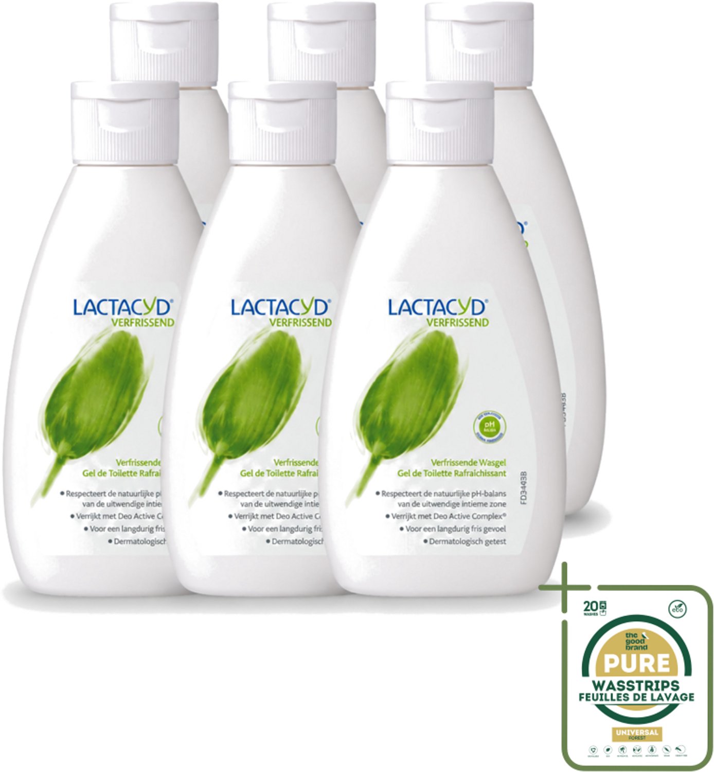 6 x Lactacyd – Verfrissende Wasgel - 200 m - Intieme Wasgel - Frisse Geur - Geurtjes Bestrijding - Melkzuur - Menthol