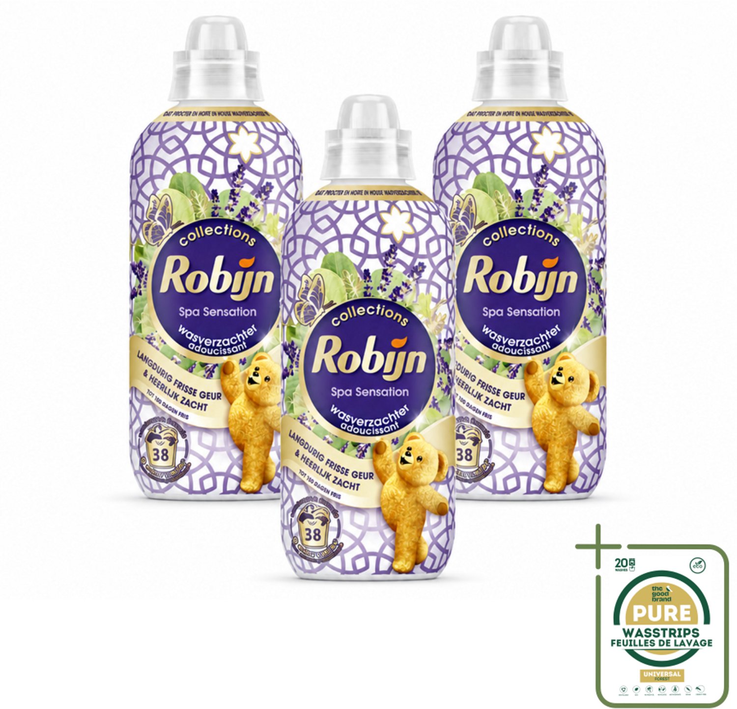 3 x Robijn – Wasverzachter – Intense Spa Sensation – 765 ml - Wasstrips - Wasverzachter - Eucalyptus - Lavendel - Frisheid - Wellness
