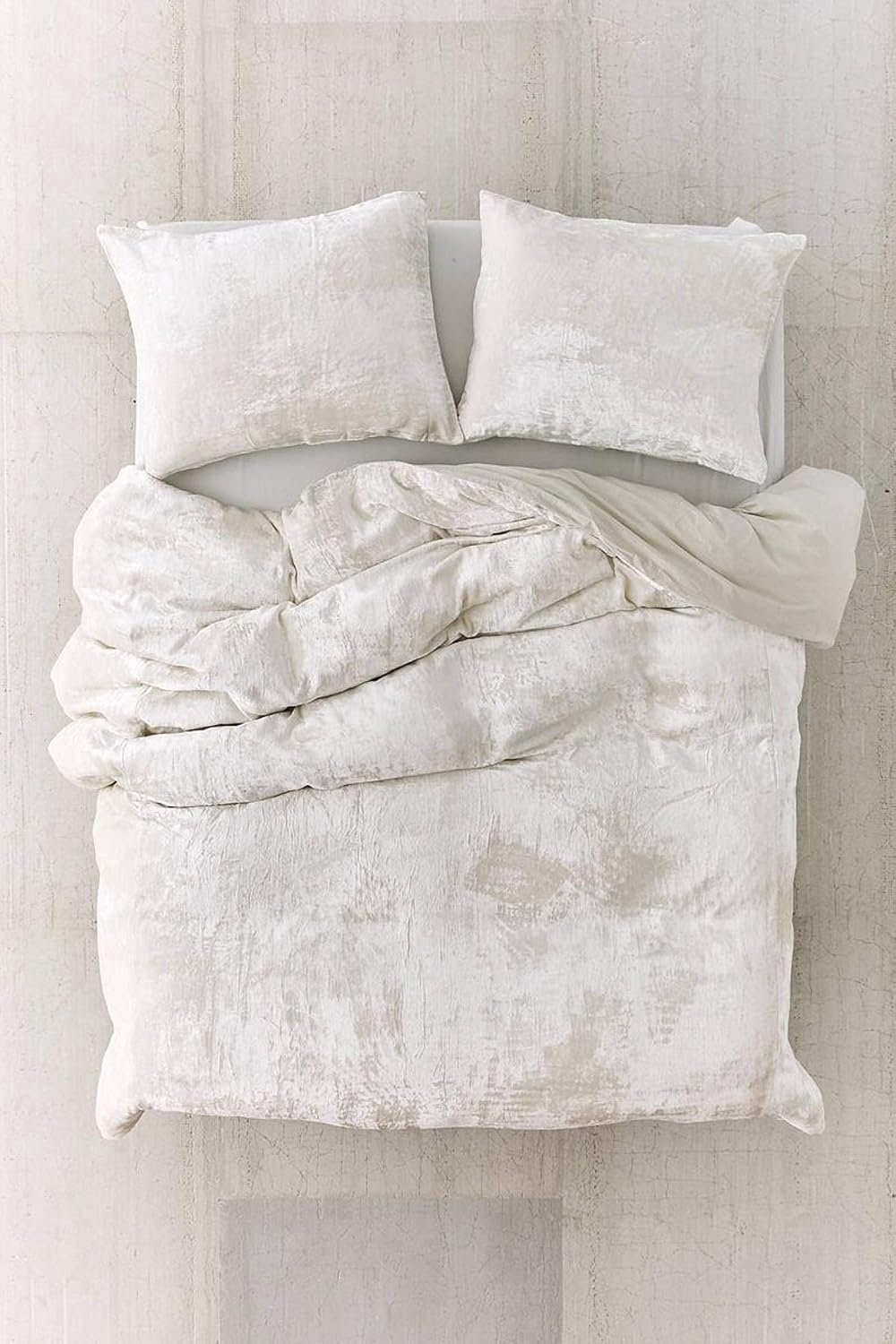 100% katoen 3 stuks kingsize gebroken fluweel imitatiebont dekbedovertrek set met ritssluiting en hoekbanden | 300 TC 1 zachte dekbedhoes + 2 kussenslopen witte pluche beddengoed set